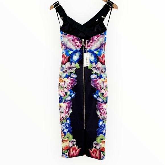 'NWT Ted Baker London Deony' Buckle Strap Sheath Dress size 0 - Picture 2 of 6